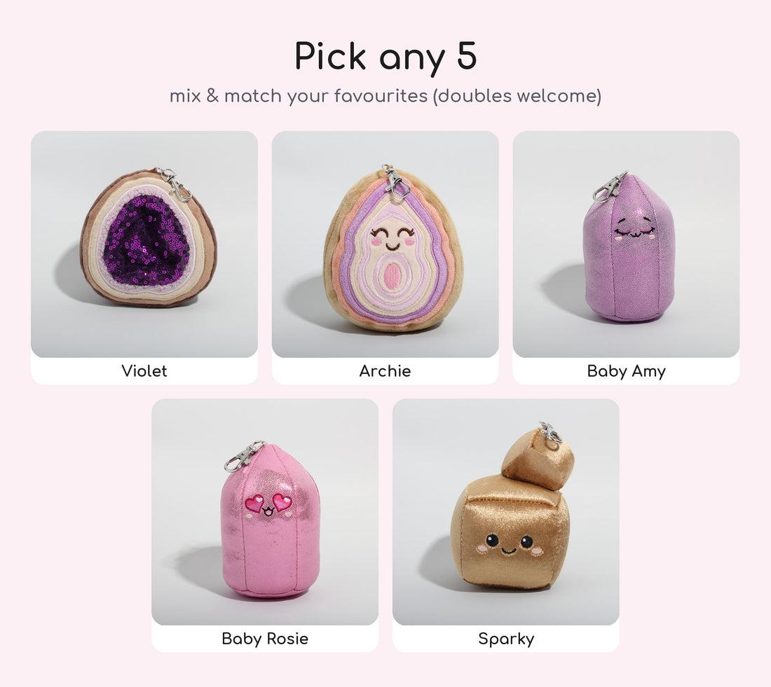 Crystal Plushie bag charm bundle