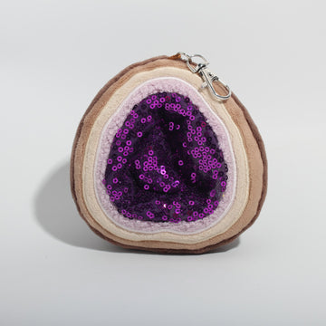 Violet, the amethyst geode bag charm