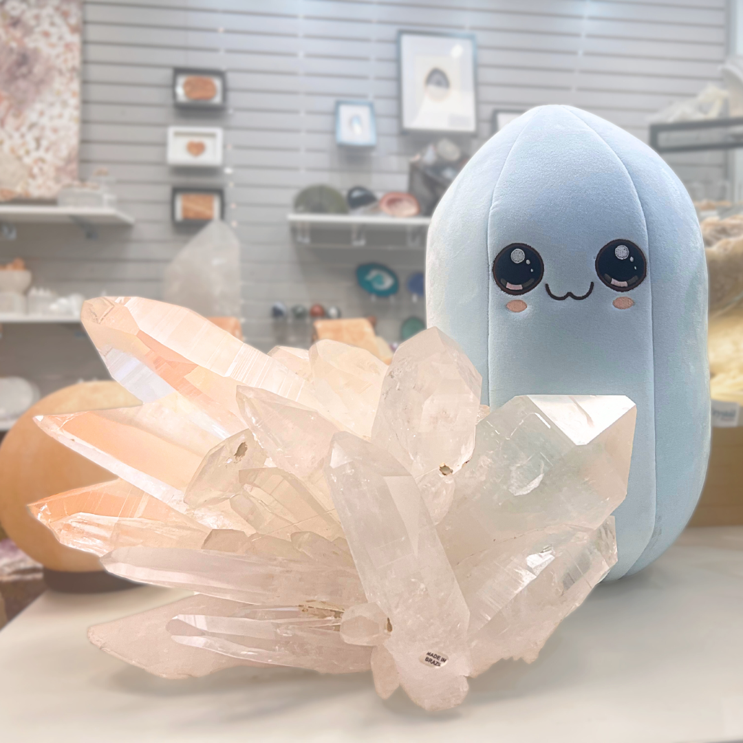 Callie the Clear Quartz, original 14 inch Crystal Plushie, photo 5